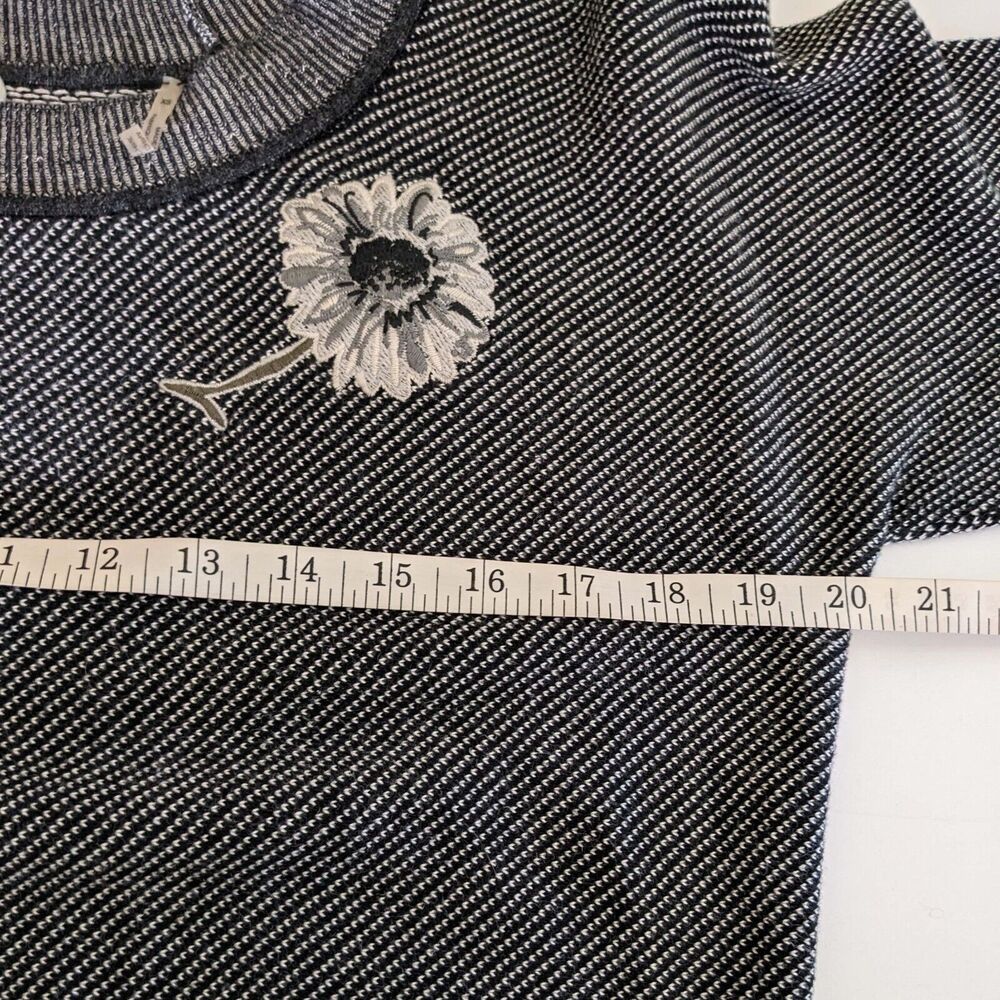 Margaret OLeary Womens XS Black Cotton Pullover Embroidered Applique Sweater - Picture 5 of 8